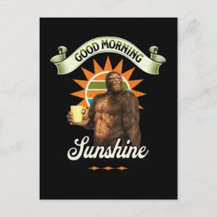 Rolig Bigfoot Kaffe Morgonhumor Vykort