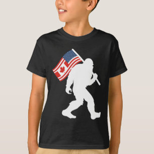 Rolig Bigfoot Kanada Den 51 stat Trump Kanada U.s T Shirt