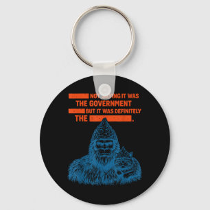 Rolig Bigfoot Konspiration Tin Folie Hatt Regering Nyckelring