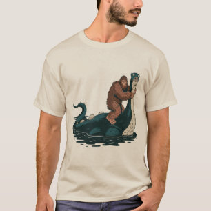 Rolig Bigfoot & Loch Ness Monster Mashup-grafik T Shirt