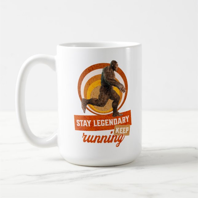 Rolig Bigfoot Löp Motivation Kaffemugg (Vänster)