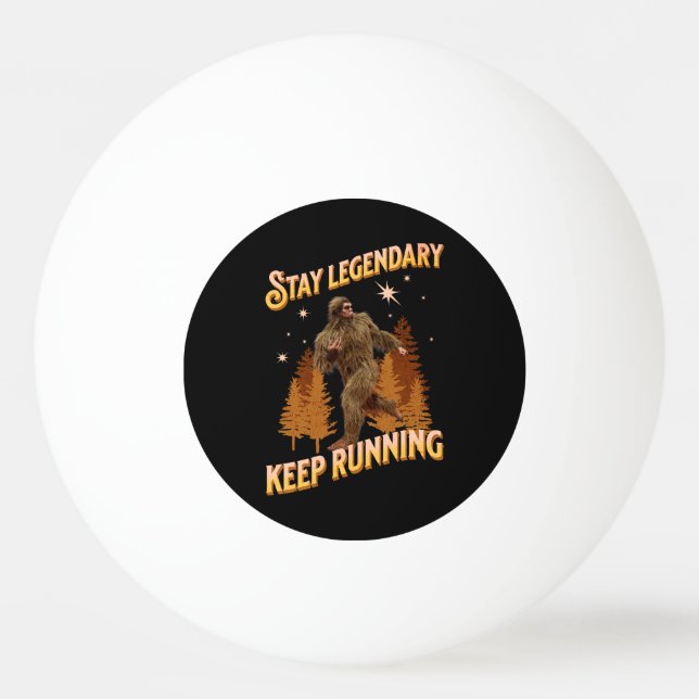 Rolig Bigfoot Löp Motivation Pingisboll (Framsidan)