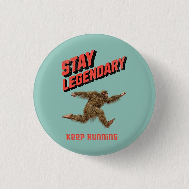 Rolig Bigfoot Löp Motivationsbild Knapp (Framsida)