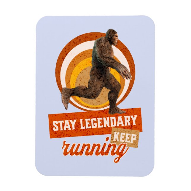 Rolig Bigfoot Löp Motivationsbild Magnet (Vertikal)