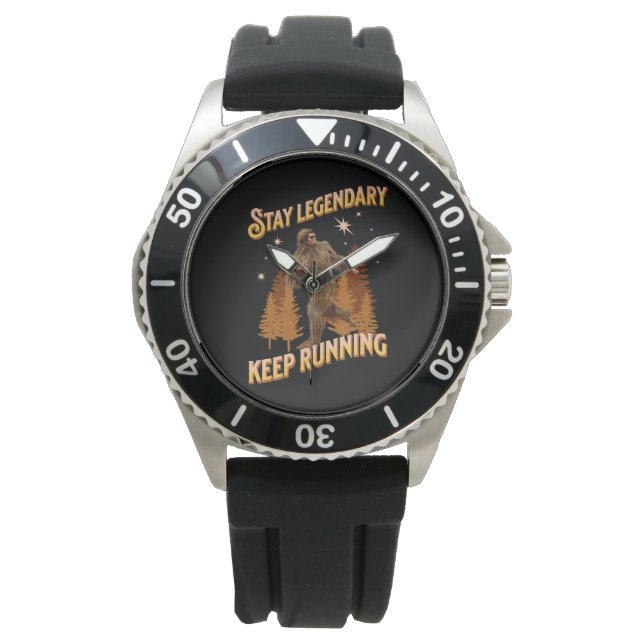 Rolig Bigfoot Löpande Motivation Armbandsur (Framsida)