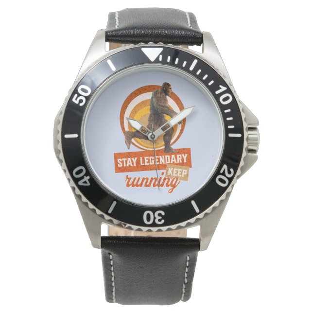 Rolig Bigfoot Löpande Motivation Armbandsur (Framsida)