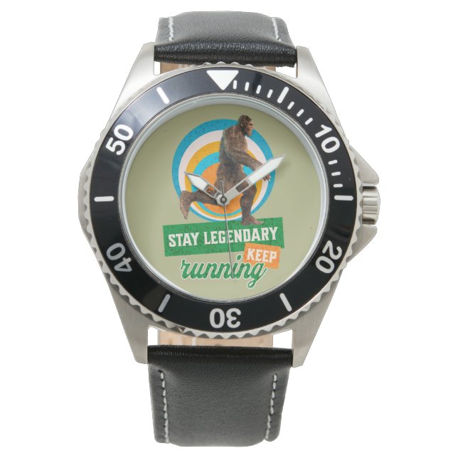 Rolig Bigfoot Löpande Motivation Armbandsur (Framsida)