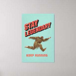 Rolig Bigfoot Löpande Motivation Canvastryck