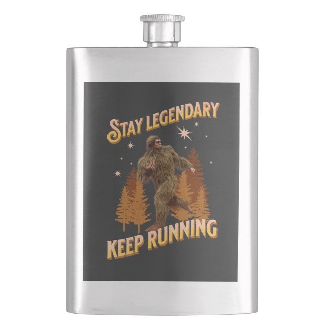 Rolig Bigfoot Löpande Motivation Fickplunta (Framsidan)