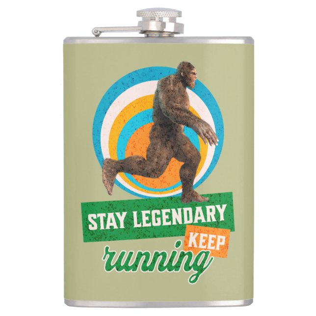 Rolig Bigfoot Löpande Motivation Fickplunta (Framsidan)