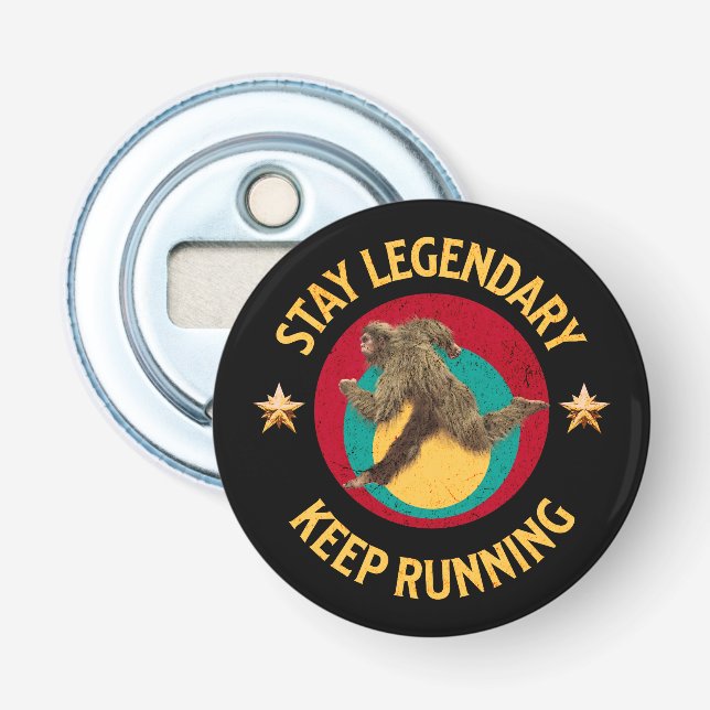 Rolig Bigfoot Löpande Motivation Flasköppnare (Framsidan)