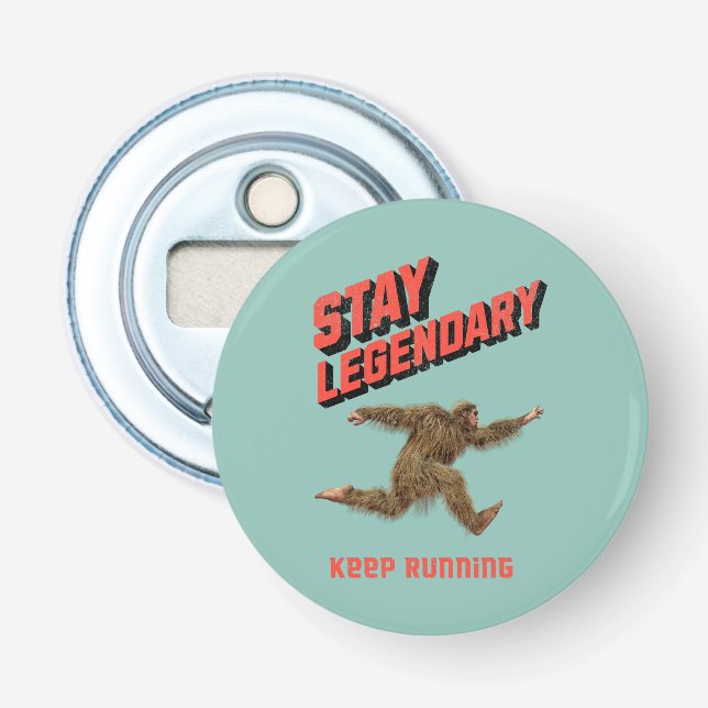 Rolig Bigfoot Löpande Motivation Flasköppnare (Framsidan)