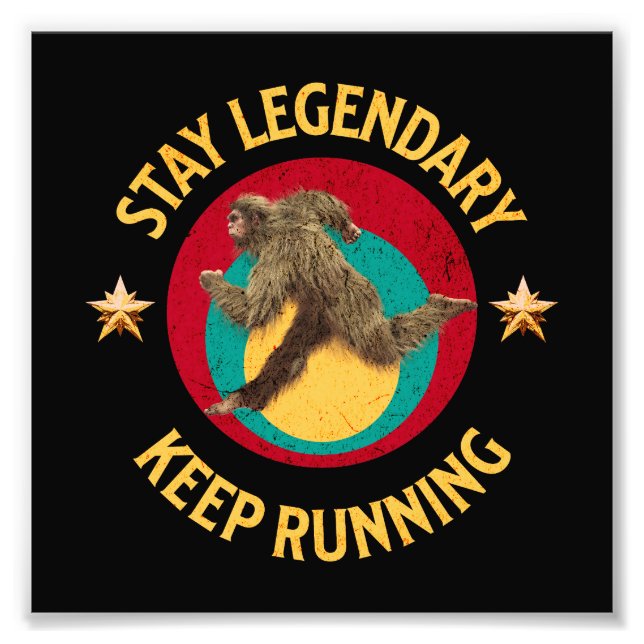 Rolig Bigfoot Löpande Motivation Fototryck (Framsidan)