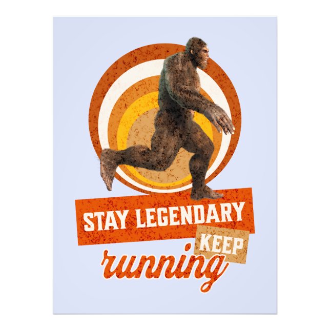 Rolig Bigfoot Löpande Motivation Fototryck (Framsidan)