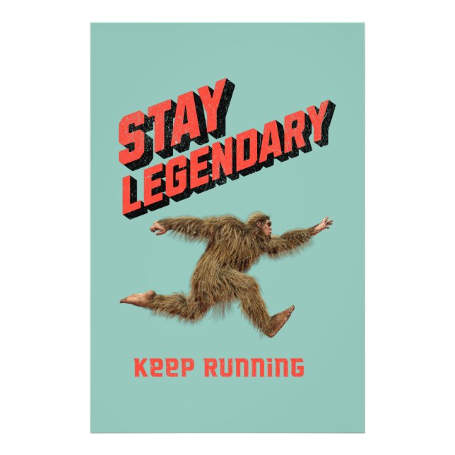 Rolig Bigfoot Löpande Motivation Fototryck (Framsidan)