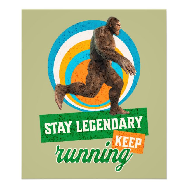 Rolig Bigfoot Löpande Motivation Fototryck (Framsidan)