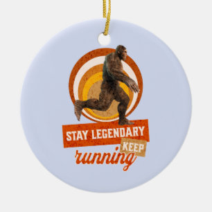 Rolig Bigfoot Löpande Motivation Julgransprydnad Keramik