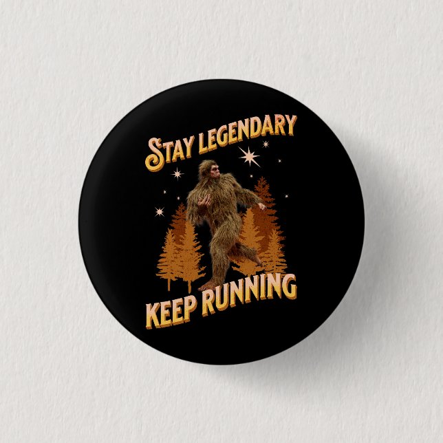Rolig Bigfoot Löpande Motivation Knapp (Framsida)