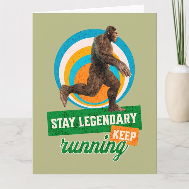 Rolig Bigfoot Löpande Motivation Kort (Framsida)
