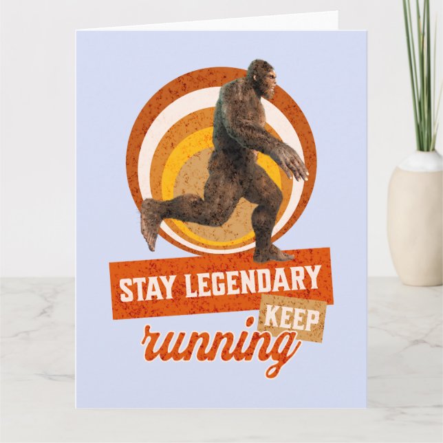 Rolig Bigfoot Löpande Motivation Kort (Framsida)