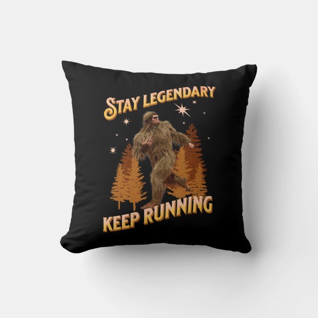 Rolig Bigfoot Löpande Motivation Kudde (Framsida)