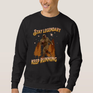 Rolig Bigfoot Löpande Motivation Lång Ärmad Tröja