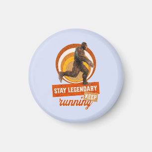 Rolig Bigfoot Löpande Motivation Magnet