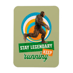 Rolig Bigfoot Löpande Motivation Magnet