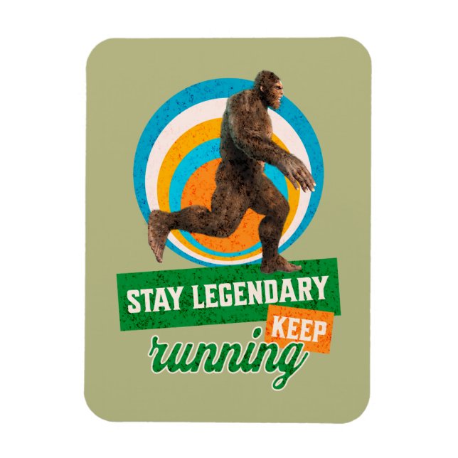 Rolig Bigfoot Löpande Motivation Magnet (Vertikal)