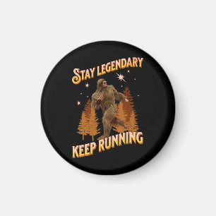 Rolig Bigfoot Löpande Motivation Magnet