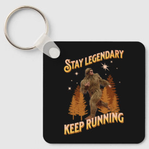 Rolig Bigfoot Löpande Motivation Nyckelring