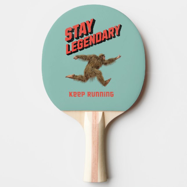 Rolig Bigfoot Löpande Motivation Pingisracket (Framsidan)