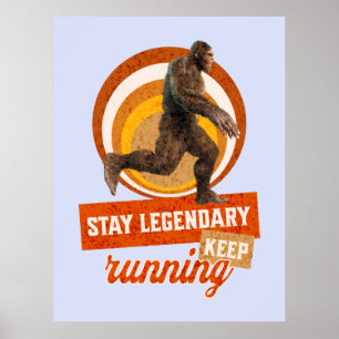 Rolig Bigfoot Löpande Motivation Poster