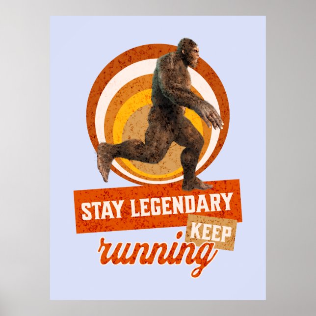 Rolig Bigfoot Löpande Motivation Poster (Framsidan)