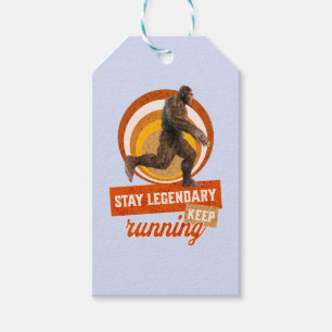 Rolig Bigfoot Löpande Motivation Presentetikett