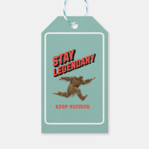 Rolig Bigfoot Löpande Motivation Presentetikett