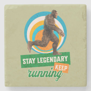Rolig Bigfoot Löpande Motivation Stenunderlägg
