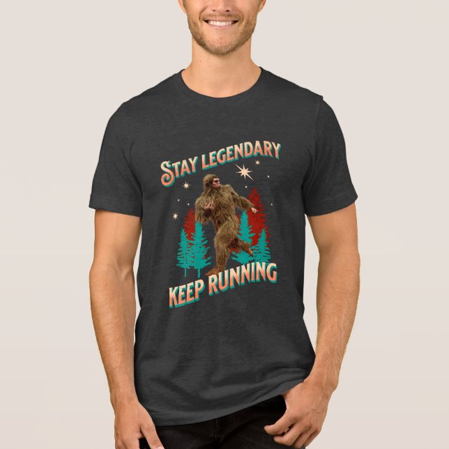 Rolig Bigfoot Löpande Motivation T Shirt (Framsida)