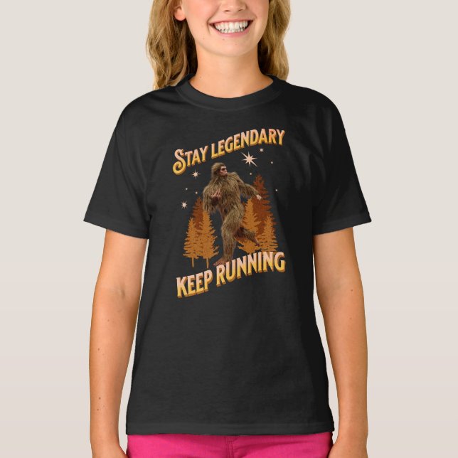 Rolig Bigfoot Löpande Motivation T Shirt (Framsida)