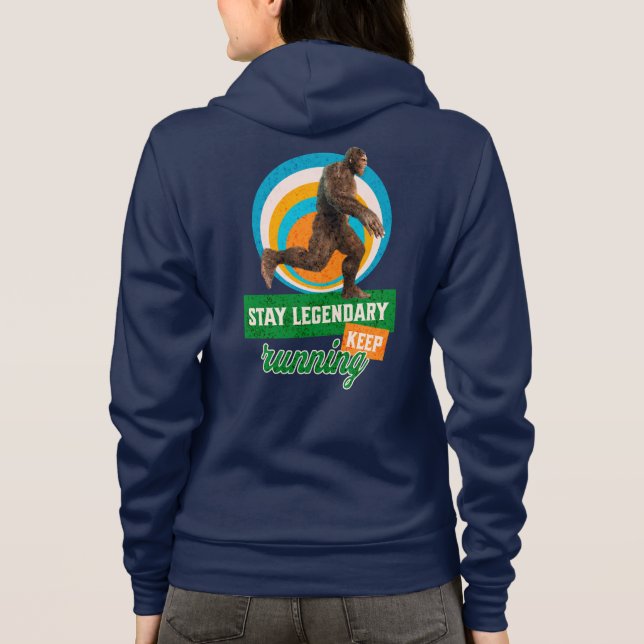 Rolig Bigfoot Löpande Motivation T Shirt (Baksida)