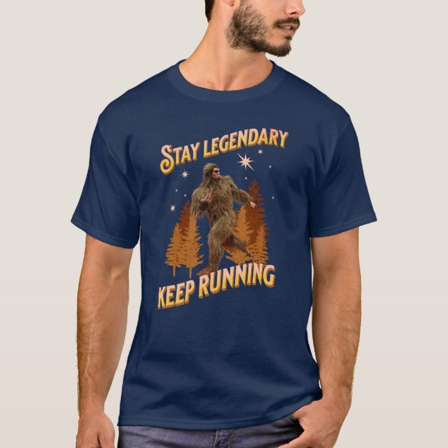 Rolig Bigfoot Löpande Motivation T Shirt (Framsida)