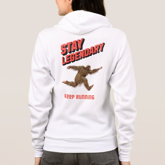 Rolig Bigfoot Löpande Motivation T Shirt (Baksida)