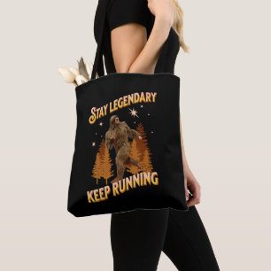 Rolig Bigfoot Löpande Motivation Tygkasse