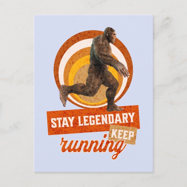 Rolig Bigfoot Löpande Motivation Vykort (Framsida)