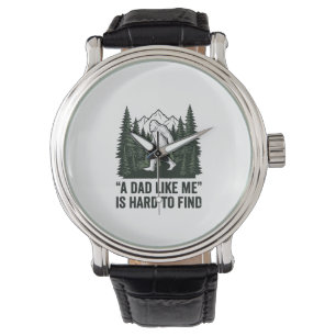 Rolig Bigfoot Pappa Vintage Skog T-Shirt Design_1 Armbandsur
