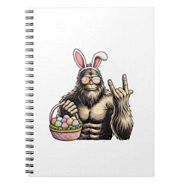 Rolig Bigfoot Påskägg Sten Sasquatch Påskdag Anteckningsbok (Framsidan)