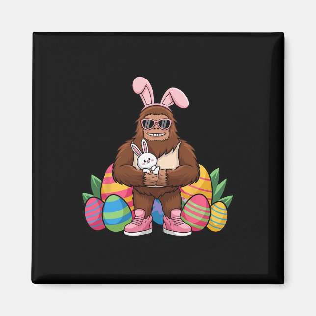 Rolig Bigfoot Påskharen Mashup – Sasquatch Med Magnet (Framsidan)
