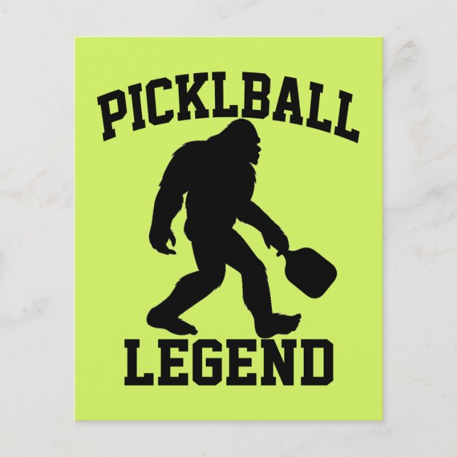 Rolig Bigfoot Pickleball Legend Flygblad (Framsidan)