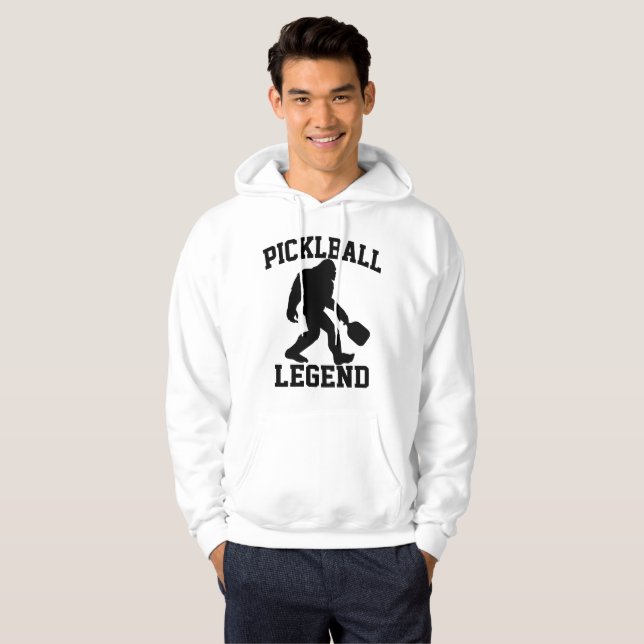 Rolig Bigfoot Pickleball Legend  Hoodie (Hel framsida)