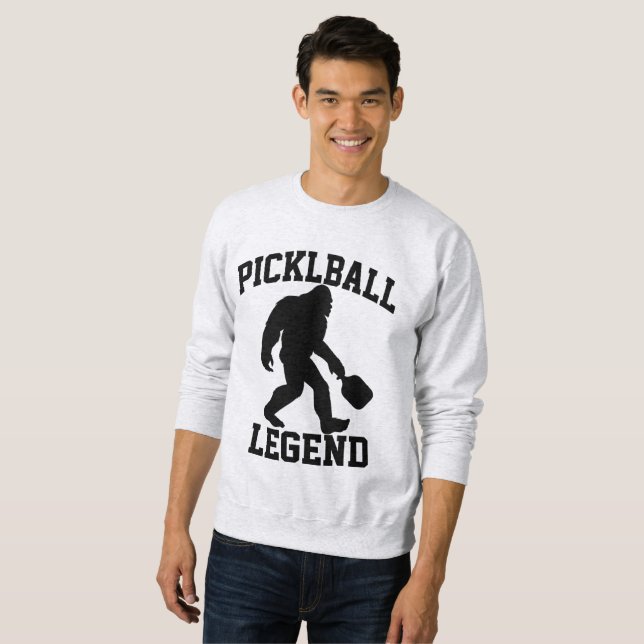 Rolig Bigfoot Pickleball Legend  Lång Ärmad Tröja (Hel framsida)